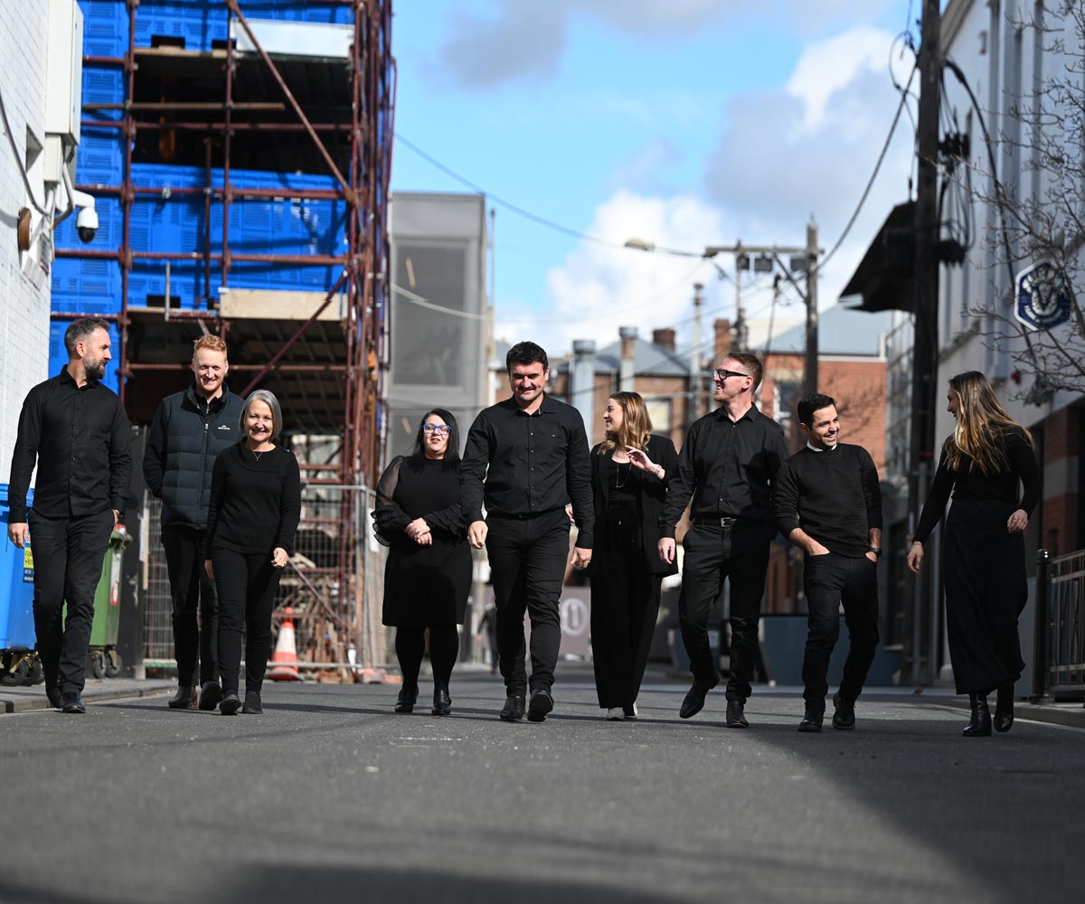 WMA Scaffolding team walking on Melbourne street